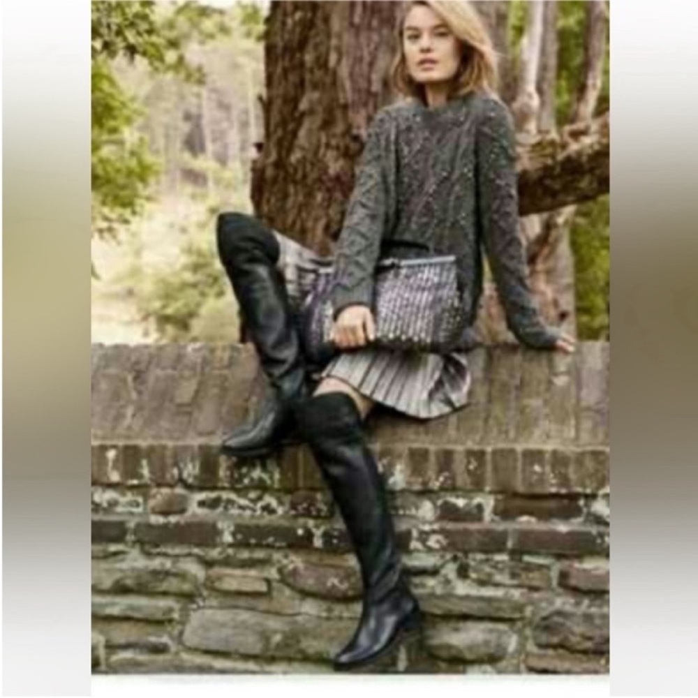 Tory Burch Simone Black Over-the-Knee Boots Size 8 - Picture 16 of 16
